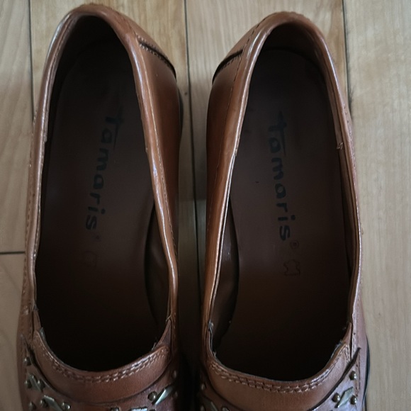 Tamaris Brown Leather Loafers - Picture 4 of 4